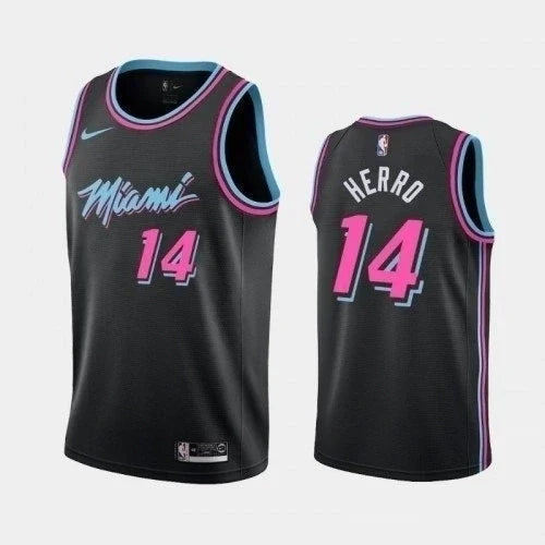 Regata NBA Miami Heat Nike Authentic Herro 14 - Preta