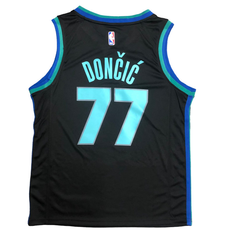 Regata NBA Dallas Mavericks City Edition Nike Authentic Doncic 77 - Preta