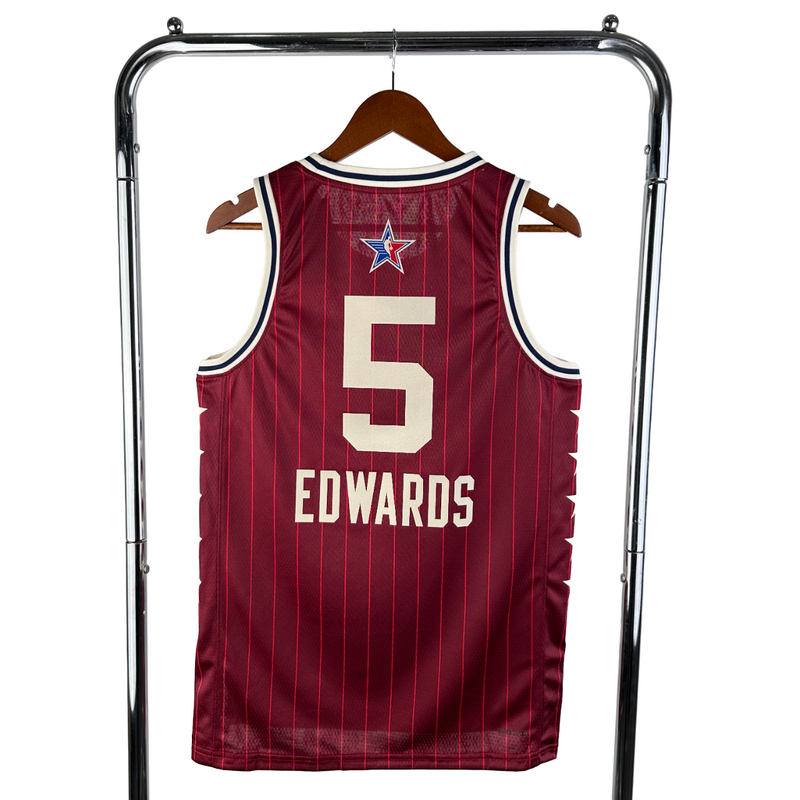 Regata NBA Minnesota Timberwolves All Star Jordan Authentic Edwards 5 - Vermelha