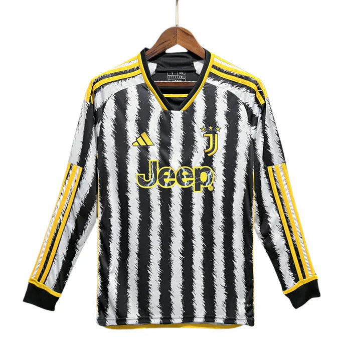 Camisa Manga Longa Juventus l 23/24 Adidas - branca e preta