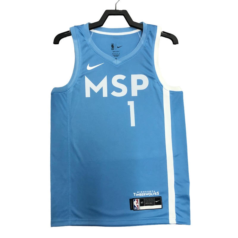 Regata NBA Minnesota Timberwolves City Edition  Nike Authentic Edwards 1 - Azul