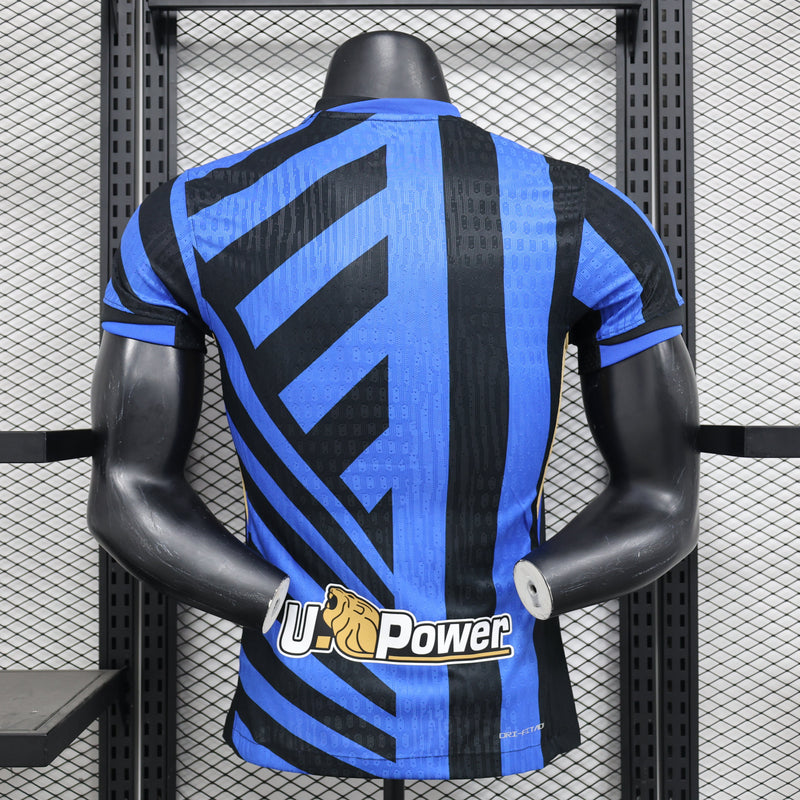 Camisa Inter de Milão Home 2024/25 Jogador Nike Masculino - Azul, Preta e Dourada