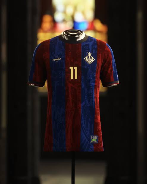 Camisa The Prince Neymar 11 Barcelona “The Trio” Azul e Vermelho Torcedor Masculino