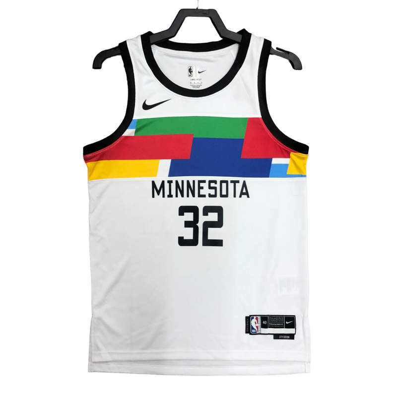 Regata NBA Minnesota Timberwolves City Edition Nike Authentic Towns 32 - Branca