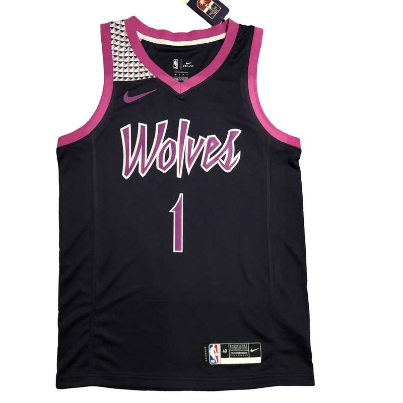 Regata NBA Minnesota Timberwolves Nike Authentic Edwards 1 - Preta