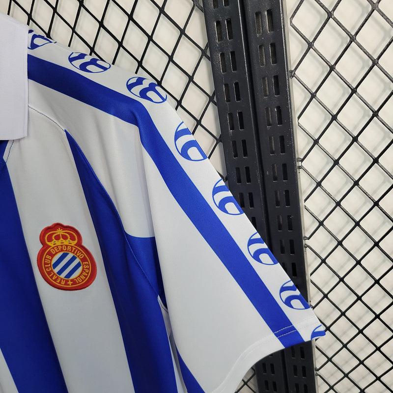 Camisa Retrô Espanyol I Home Massana 1984/89 Masculino Azul e Branco