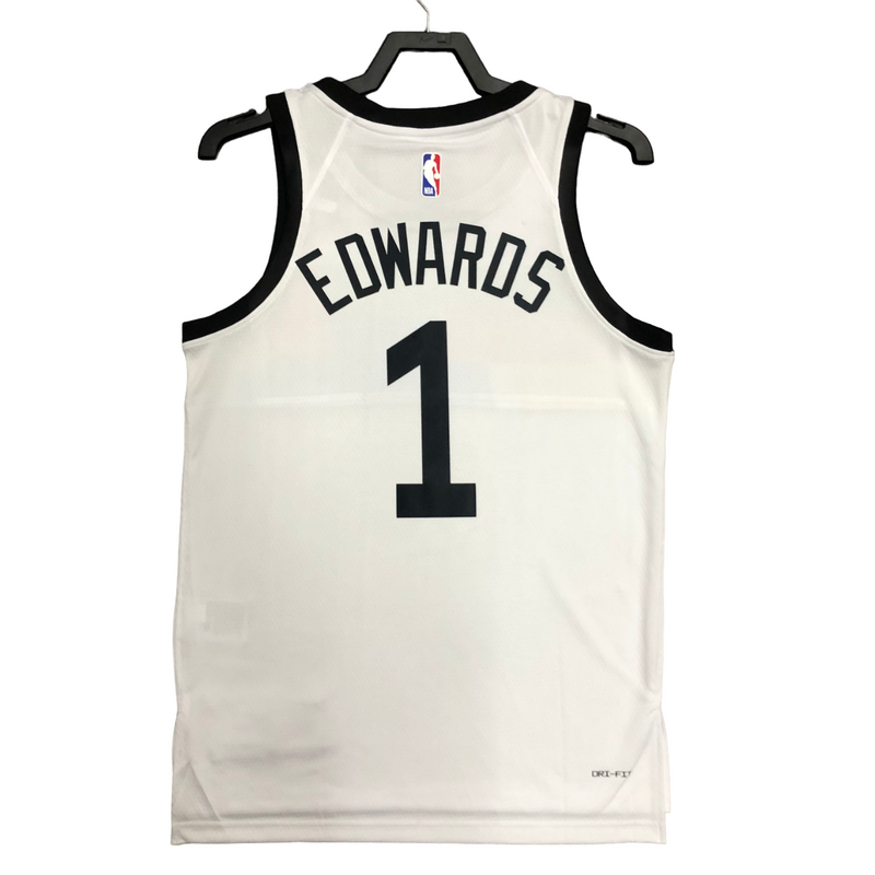 Regata NBA Minnesota Timberwolves City Edition Nike Authentic Edwards 1 - Branca