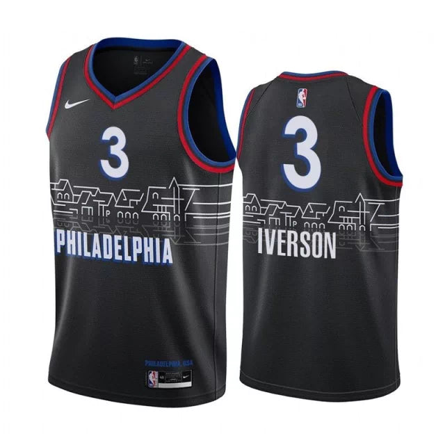 Regata NBA Philadelphia 76ers Nike Authentic Iverson 3 - Preta