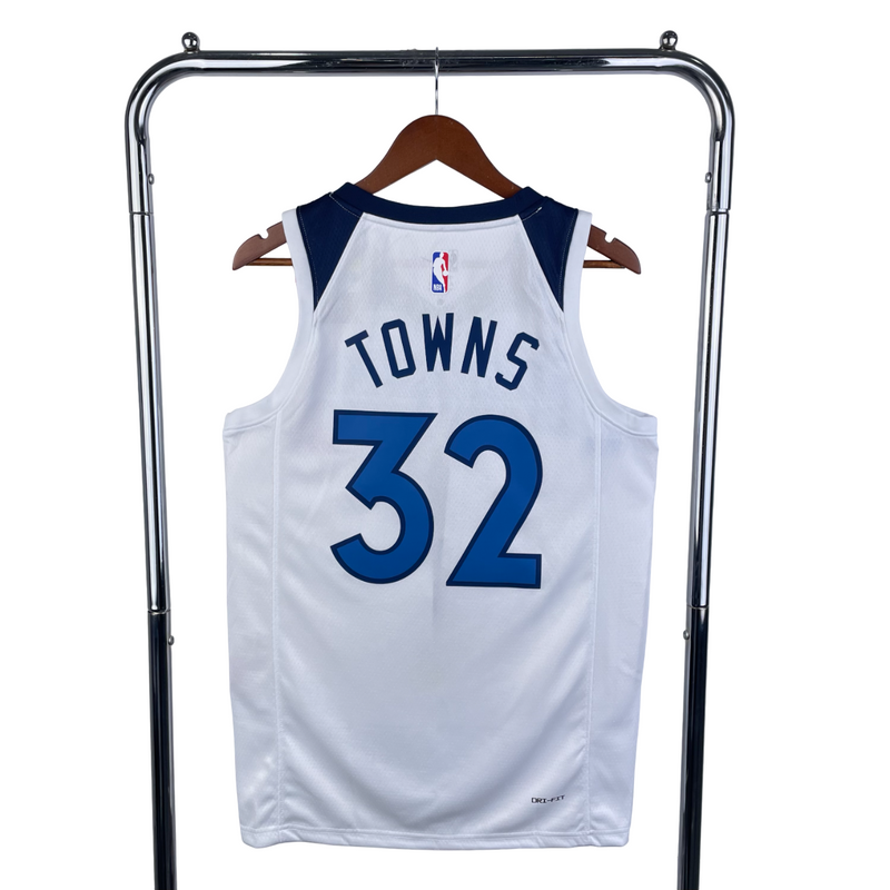 Regata NBA Timberwolves Nike Authentic Towns 32 - Branca