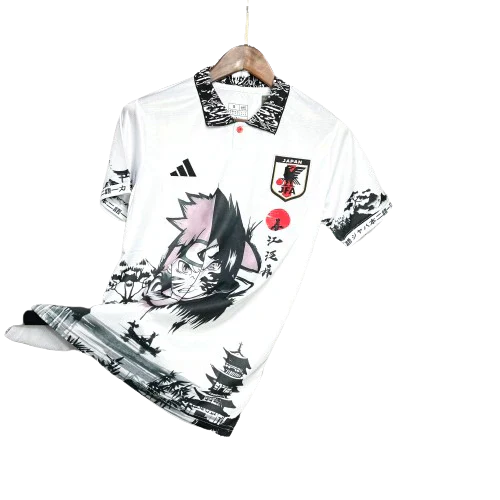 Camisa Japão Anime Naruto - Sasuke 24/25 - Torcedor Masculina - Branco com detalhes em Preto