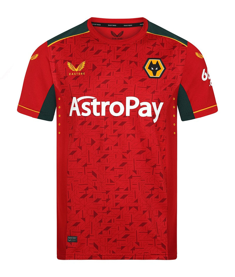 Camisa Wolverhampton Away 23/24 s/n° Torcedor Castore Masculina - Vermelha