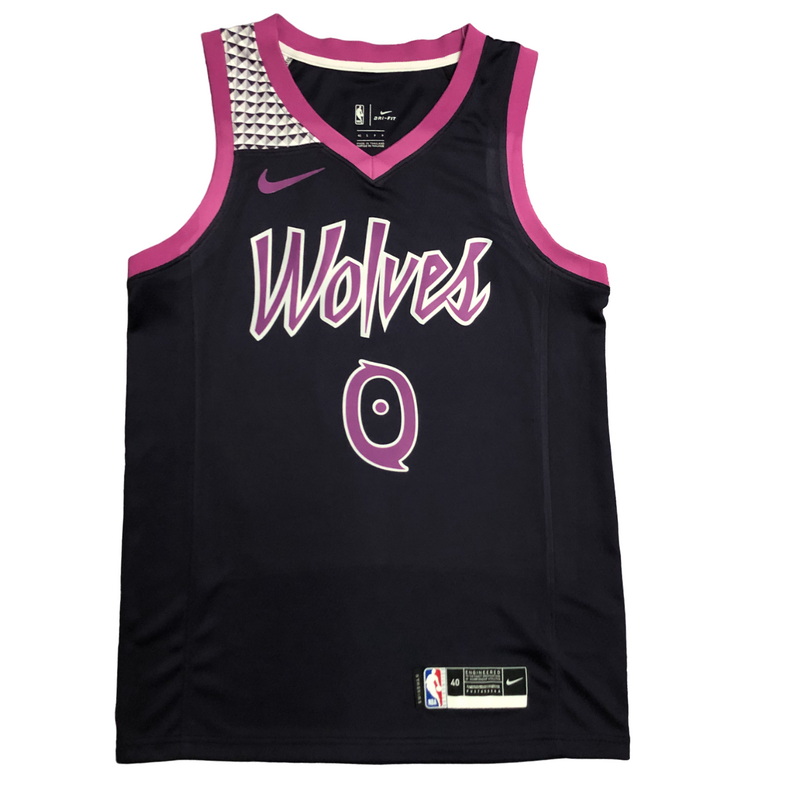 Regata NBA Minnesota Timberwolves Nike Authentic Russell 0 - Preta