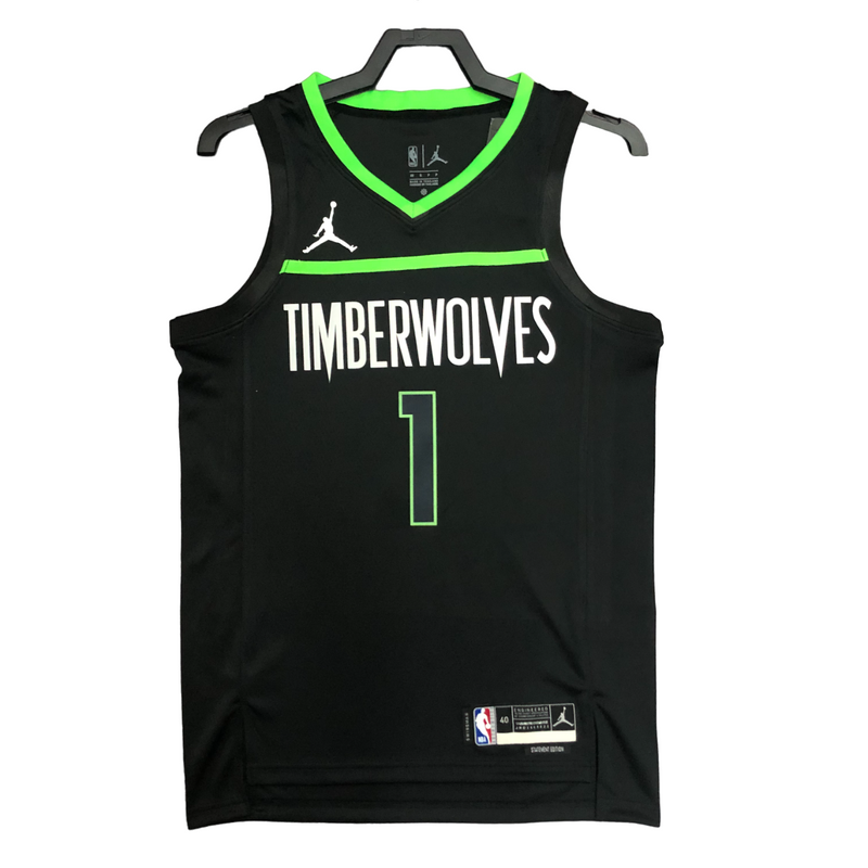 Regata NBA Minnesota Timberwolves Jordan Authentic Edwards 1 - Preta