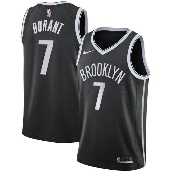 Regata NBA Brooklyn Nets Nike Authentic Durant 7 - Preta e Branca