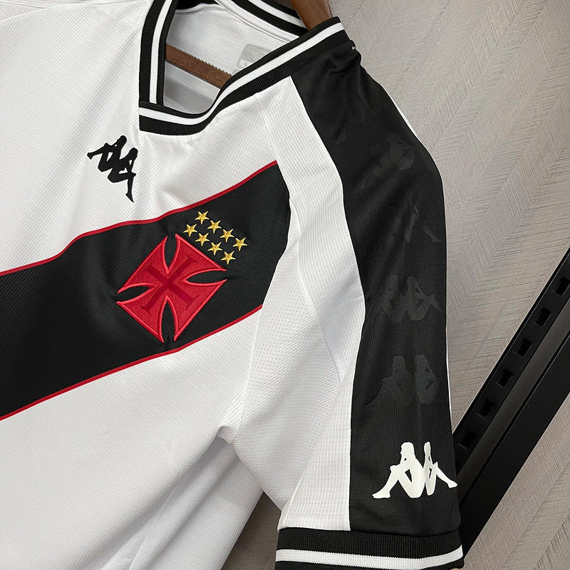 Camisa Vasco da Gama II Away 2024/25 Kappa Torcedor Masculino Branco e Preto