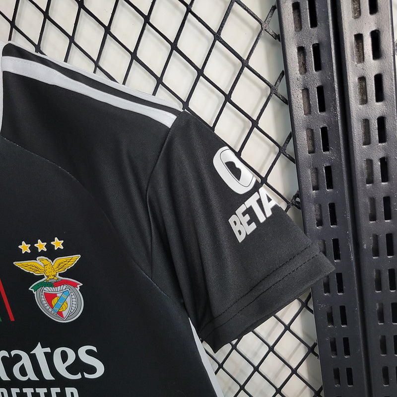 Kit Infantil Benfica Away 23/24 - Preto