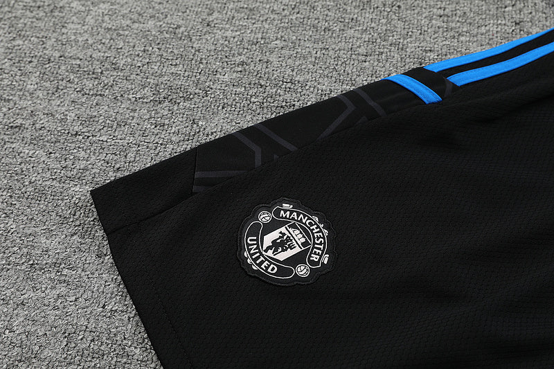 Short Treino - Manchester United 23/24 - Preto/Azul - Adidas