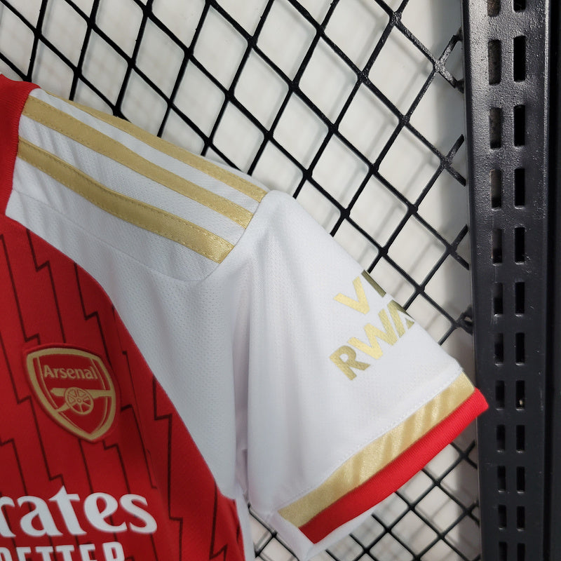 Kit Infantil Arsenal 23/24 Adidas - Vermelho/Branco