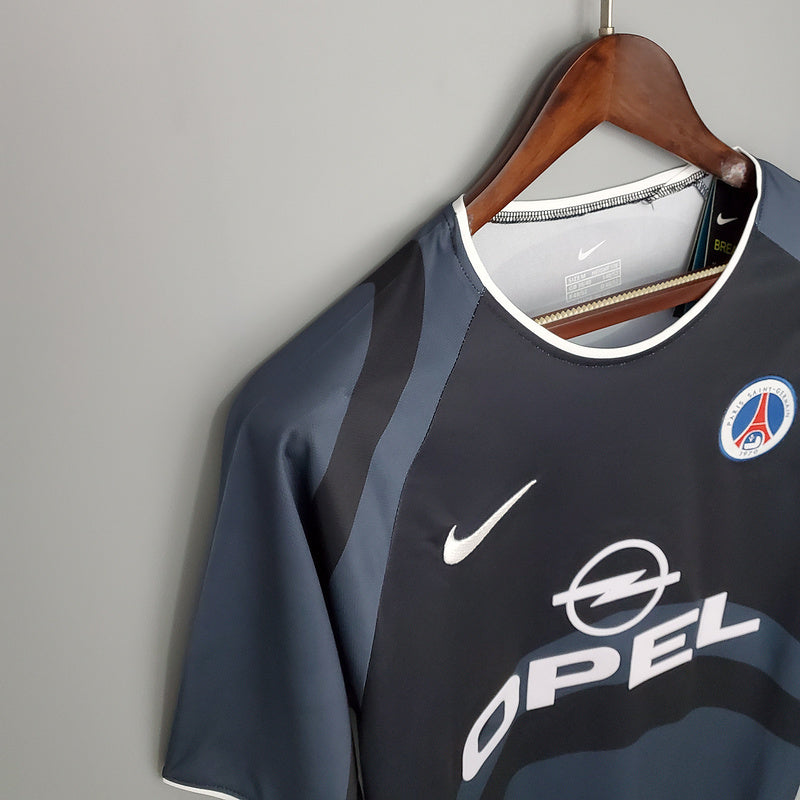 Camisa PSG Retrô 2001/2002 Cinza e Preta - Nike