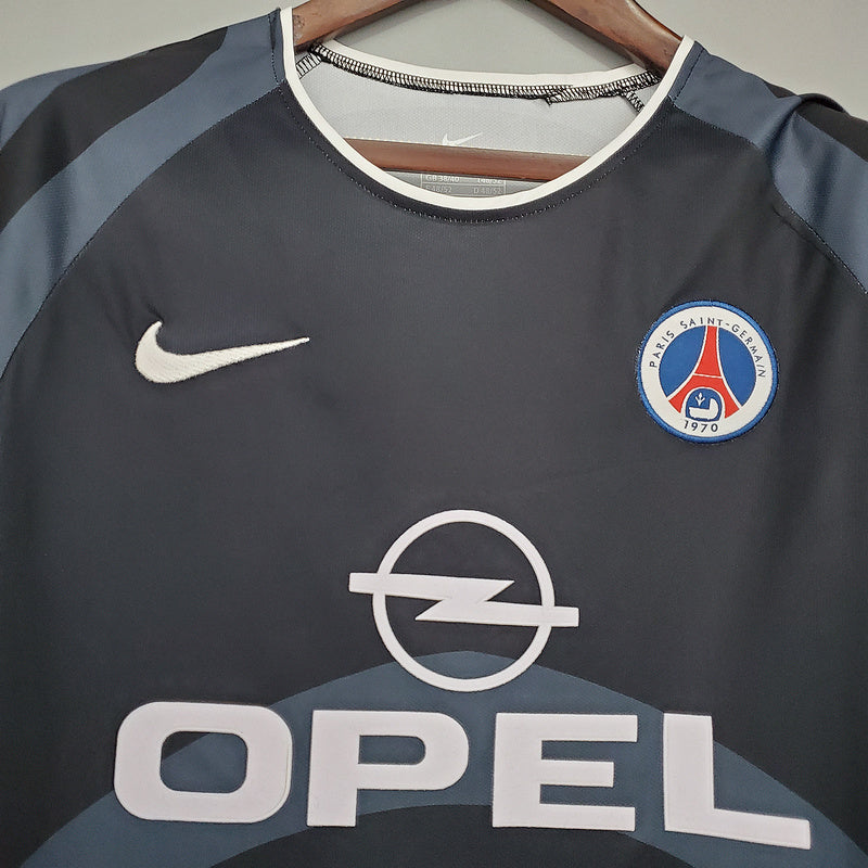 Camisa PSG Retrô 2001/2002 Cinza e Preta - Nike