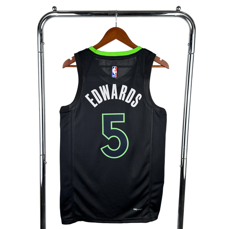 Regata NBA Minnesota Timberwolves Jordan Authentic Edwards 5 - Preta