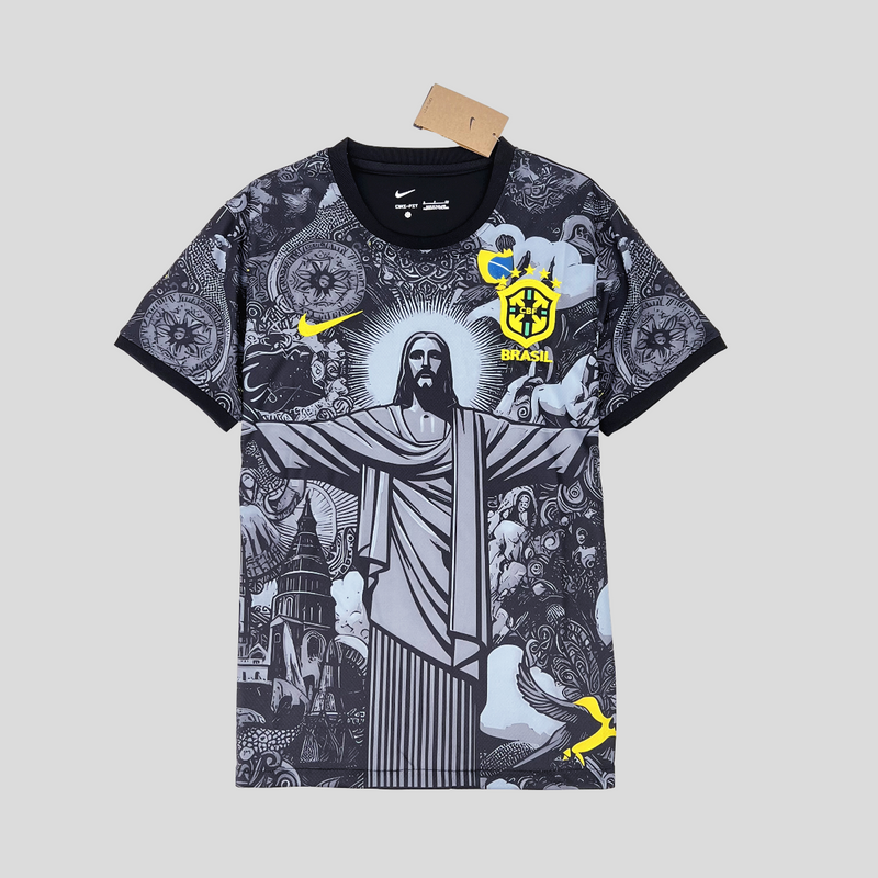 Camisa Brasil Edição Especial Cristo 24/25 s/n° Torcedor Nike Masculina - Preta e Branca