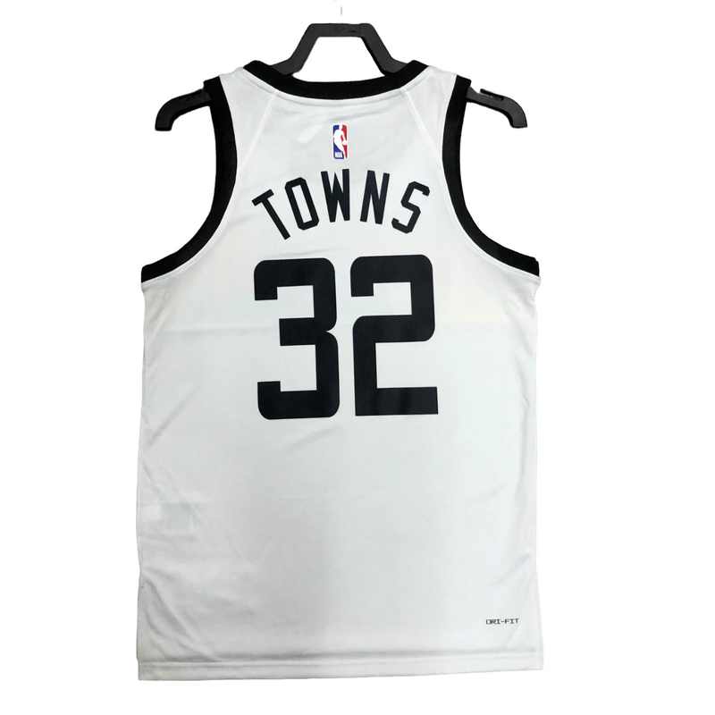 Regata NBA Minnesota Timberwolves City Edition Nike Authentic Towns 32 - Branca