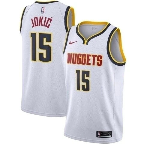 Regata NBA Denver Nuggets Nike Authentic Jokic 15 - Branca