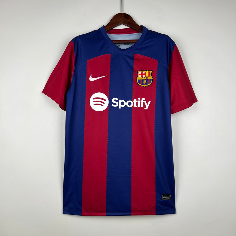 Camisa Barcelona Home 23/24 s/nº Torcedor Masculina - Azul e Grená