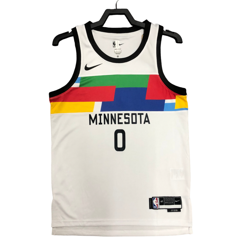 Regata NBA Minnesota Timberwolves City Edition Nike Authentic Russell 0 - Branca