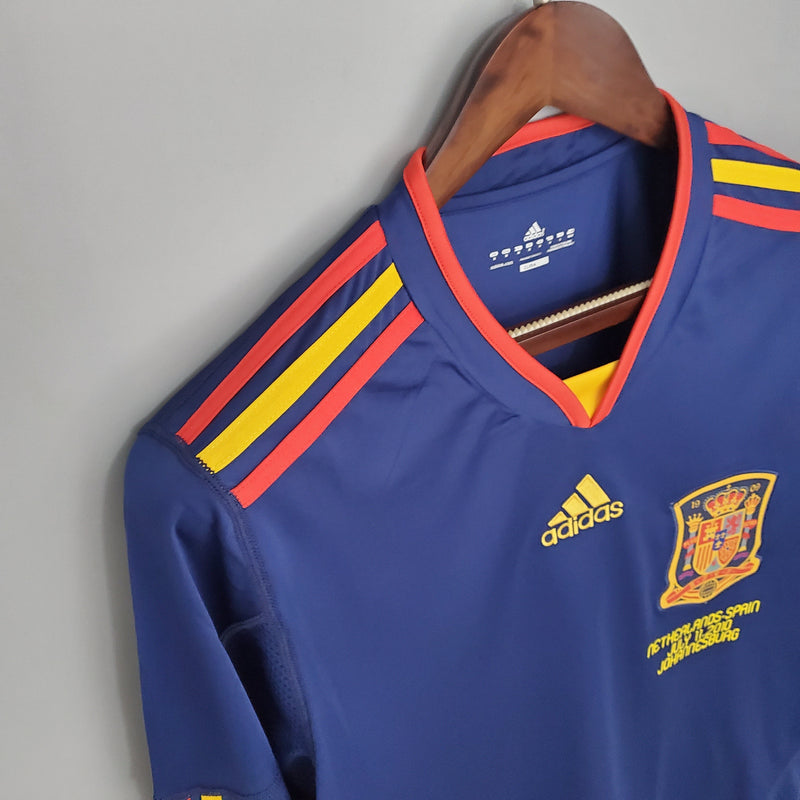 Camisa Manga Longa Seleção Espanha II 2010 Adidas - Azul