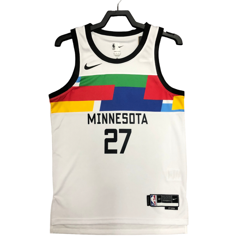 Regata NBA Minnesota Timberwolves City Edition Nike Authentic Gobert 27 - Branca