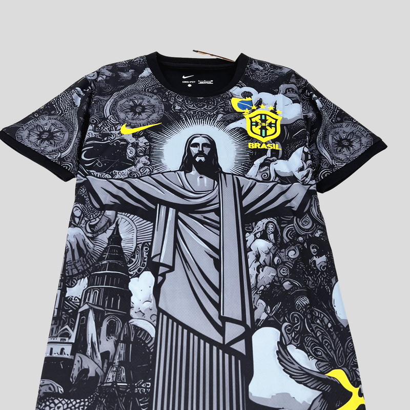 Camisa Brasil Edição Especial Cristo 24/25 s/n° Torcedor Nike Masculina - Preta e Branca