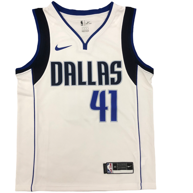 Regata NBA Dallas Mavericks Nike Authentic Nowitzki 41 - Branca