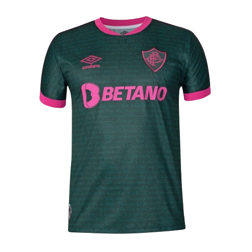 Camisa Fluminense III Third 2023/24 Umbro Torcedor Masculina Verde e Rosa