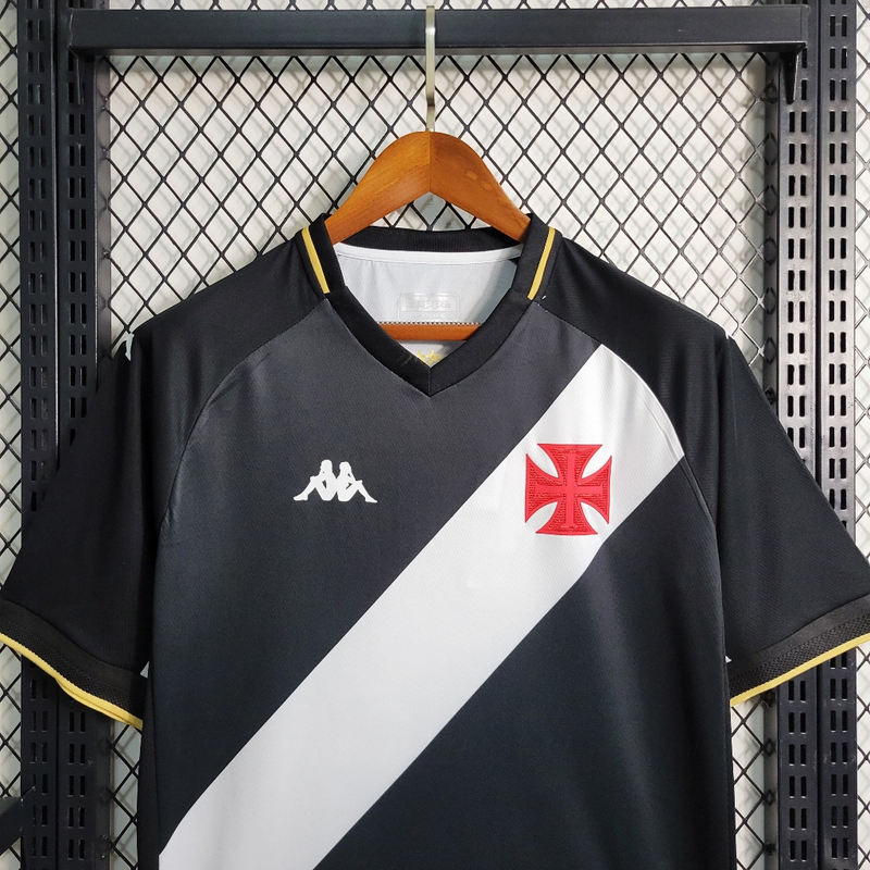 Camisa Vasco da Gama I 23/24 Torcedor Kappa Masculina - Preta