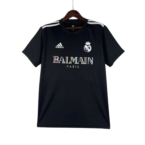 Camisa Real Madrid x Balmain Holográfica 23/24 s/n° Torcedor Masculino - Preto