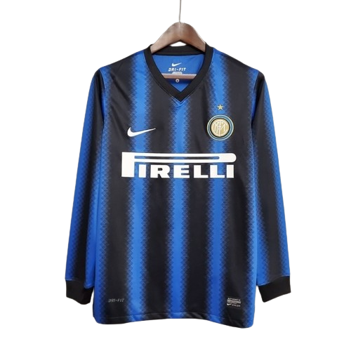 Camisa Inter de Milão Retrô 2010 Manga Longa Azul e Preta - Nike