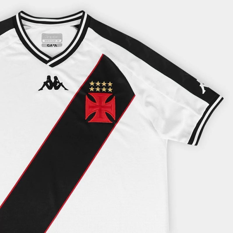 Camisa Vasco da Gama II Away 2024/25 Kappa Torcedor Masculino Branco e Preto