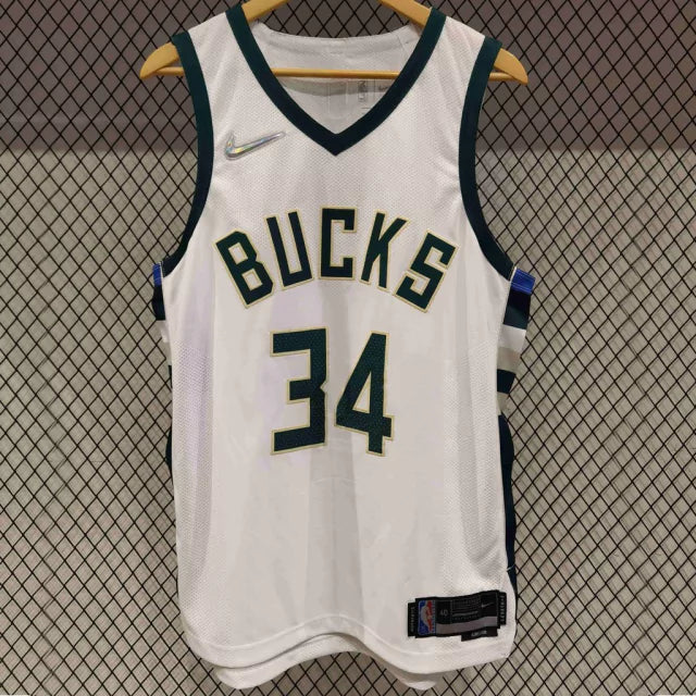 Regata NBA Milwaukee Bucks 75º Aniversário Nike Authentic Antetokounmpo 34 - Branca