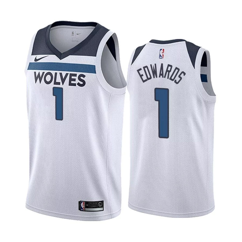 Regata NBA Minnesota Timberwolves Nike Authentic Swingman Edwards 1 - Branca