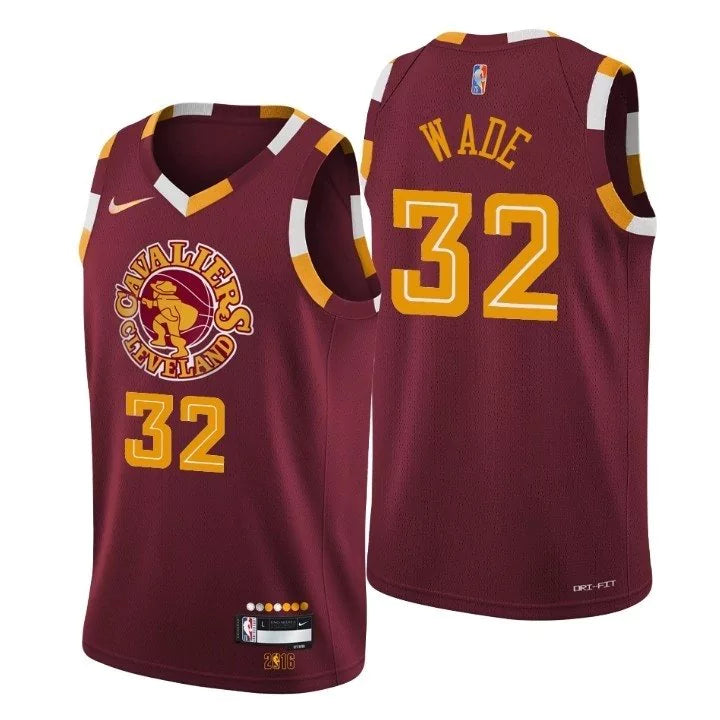 Regata NBA Cleveland Cavaliers 75ºaniversario Nike Authentic Wade 32 - Vermelha