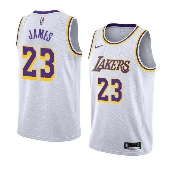 Regata NBA Lakers Nike Authentic James 23 - Branca