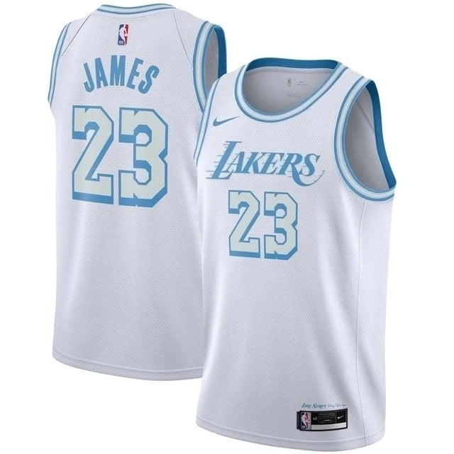 Regata NBA Lakers Nike Authentic James 23 - Branca