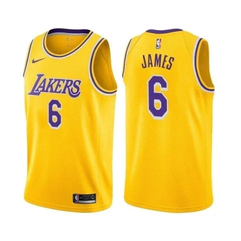 Regata NBA Lakers Nike Authentic James 6 - Amarela