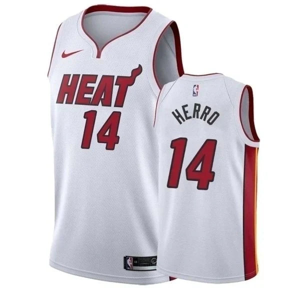 Regata NBA Miami Heat Nike Authentic Herro 14 - Branca e Vermelha