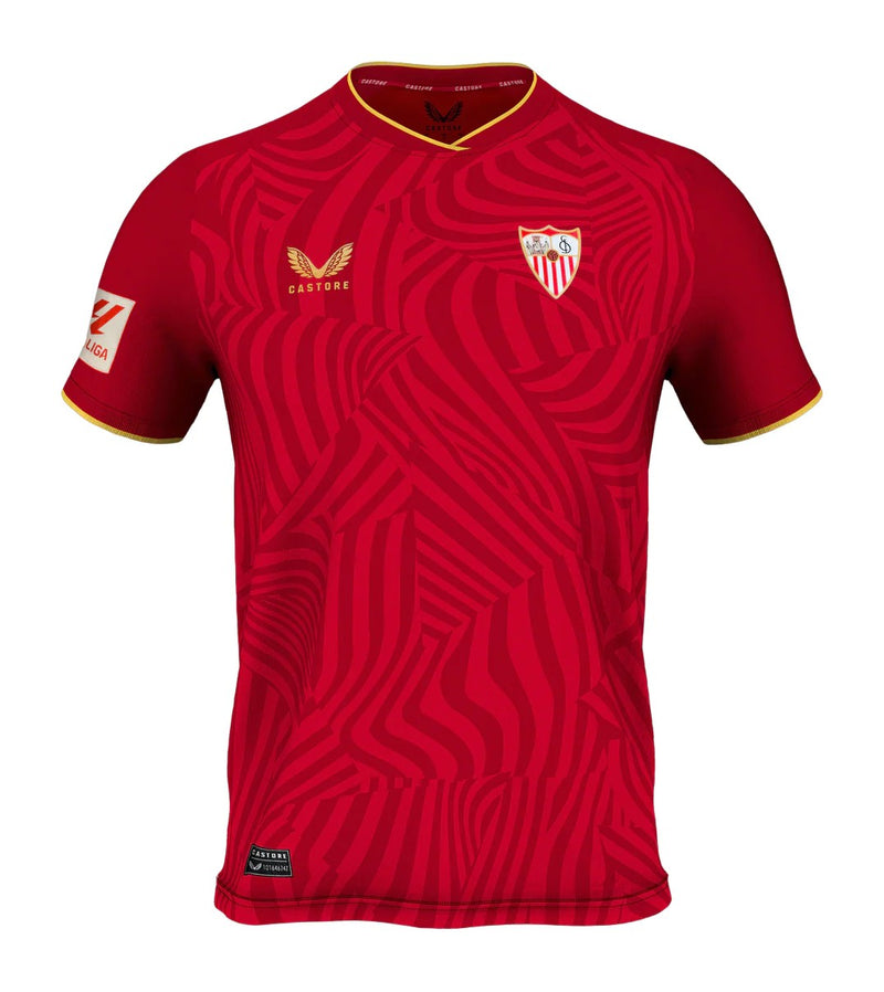 Camisa Sevilla Away 23/24 s/n° Torcedor Masculino - Vermelha