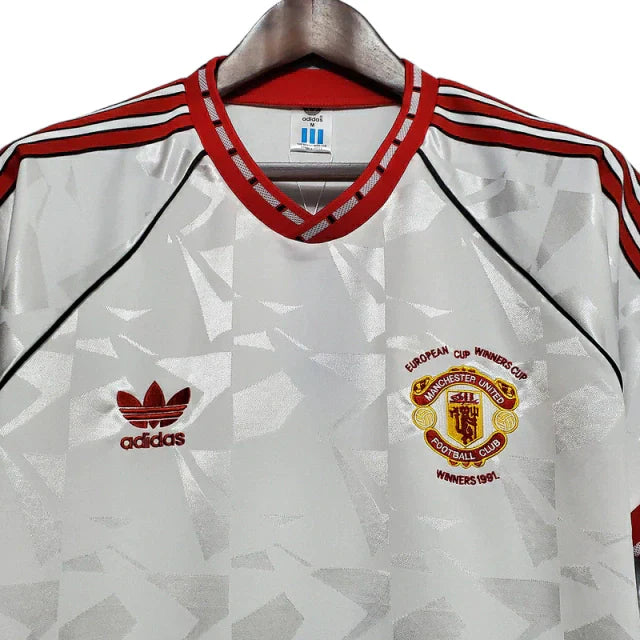 Camisa Manchester United Retrô 1991 Branca - Adidas