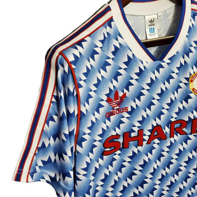 Camisa Manchester United Retrô 1990/1992 Azul e Branca - Adidas