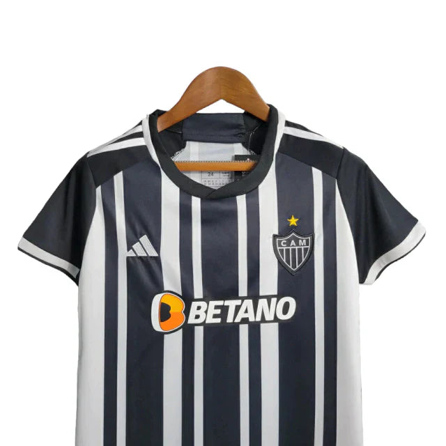 Kit Infantil Atlético Mineiro I Adidas 23/24 - Branco e Preto